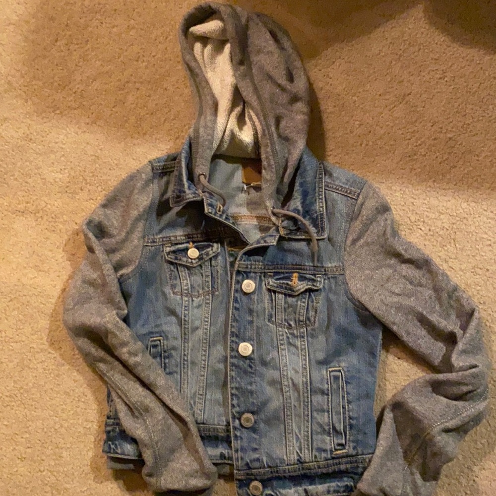 𝘼merican Eagle Jean Vest Hoodie Combo - Size XS